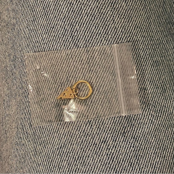 Studs cheese charm huggie dangle earring - Picture 3 of 5